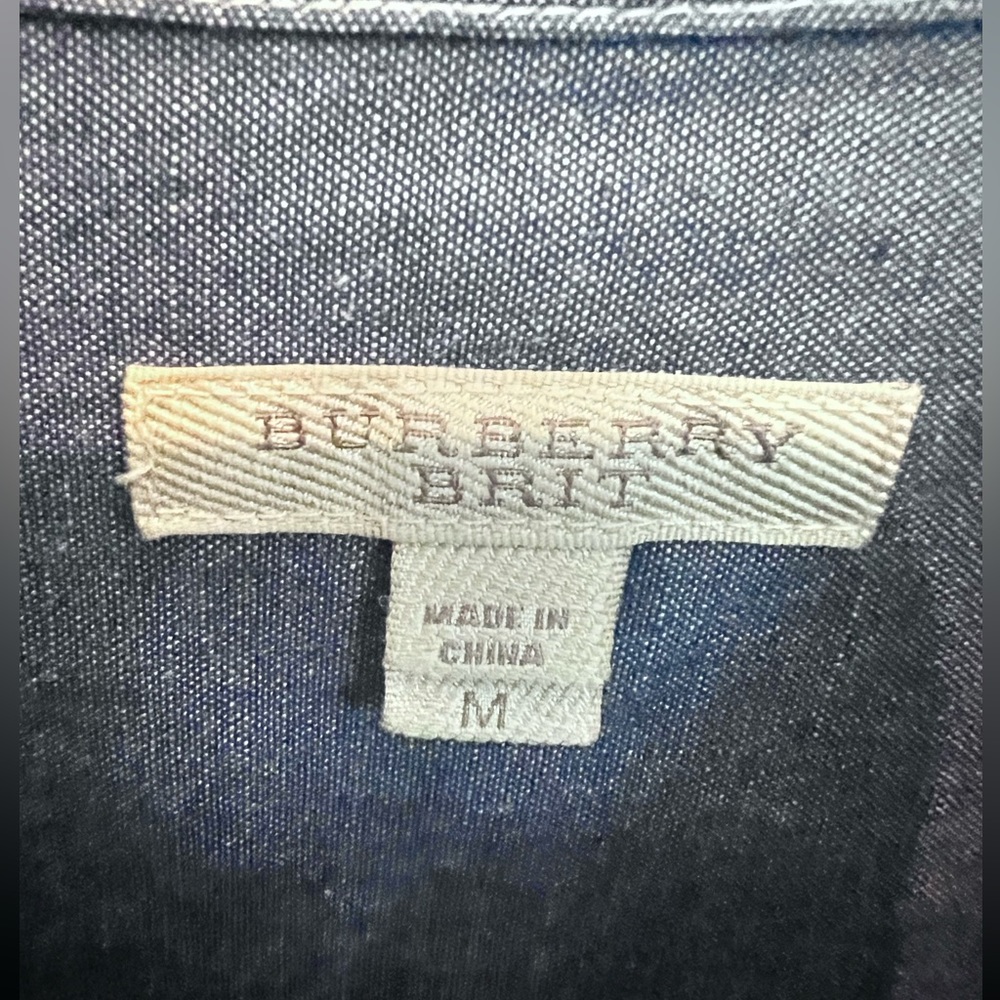 Burberry Brit Denim Button Down Long Sleeve Blouse Size Medium - Picture 4 of 6